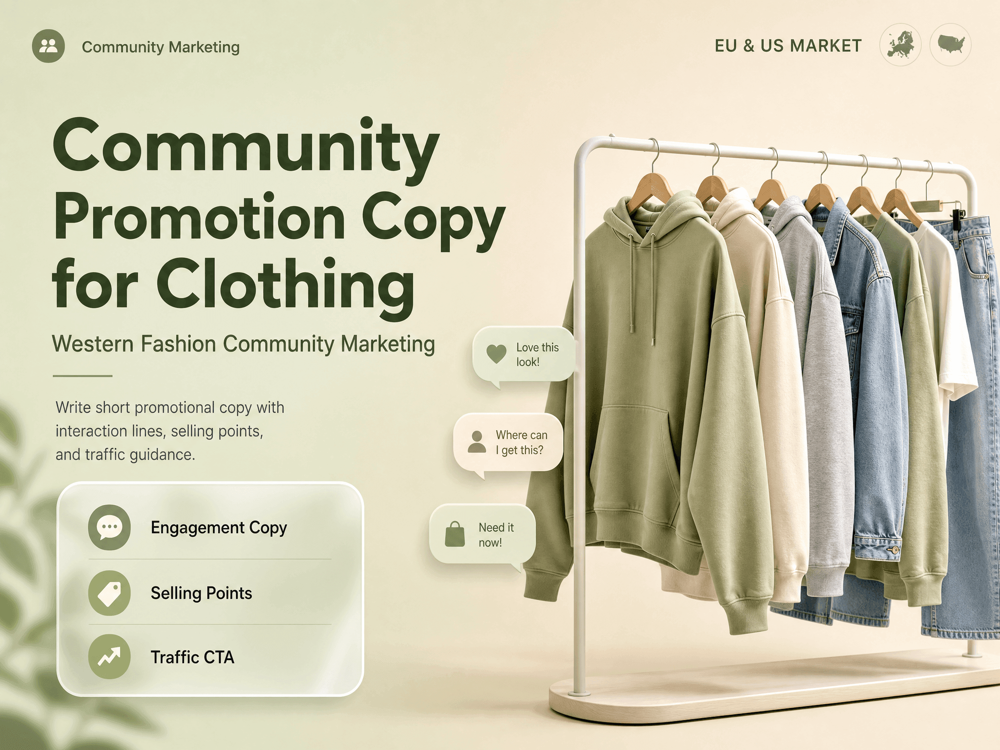 European and American clothing community promotion copy