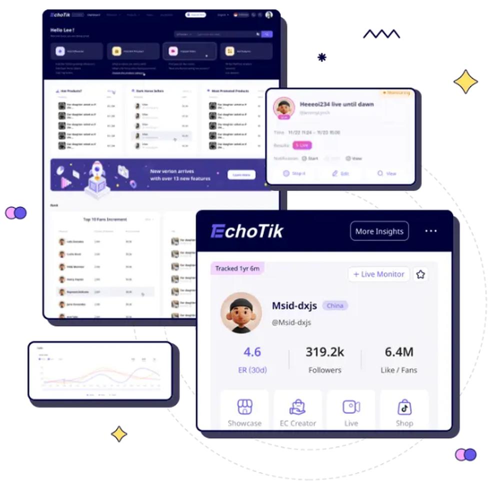EchoTik dashboard interface